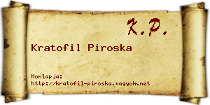 Kratofil Piroska névjegykártya