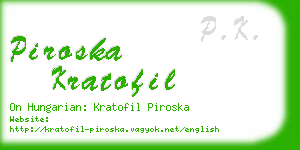 piroska kratofil business card